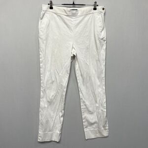 Lauren Ralph Lauren Women Chino Pants Size 14 White Cotton Blend M233 -24